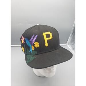 New Era Hat Men's 8 Fitted Blooming Bird Floral Pittsburgh Pirates Black Cap